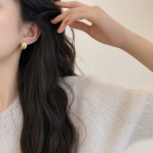 マットオーバルピアス　ゴールド/シルバー【予約商品】