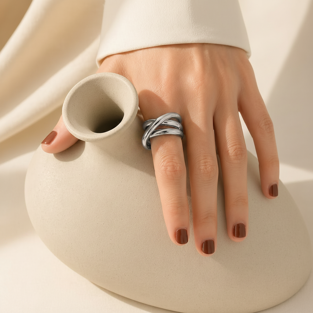 Cross Layered Ring Gold/Silver [Fast Shipping]
