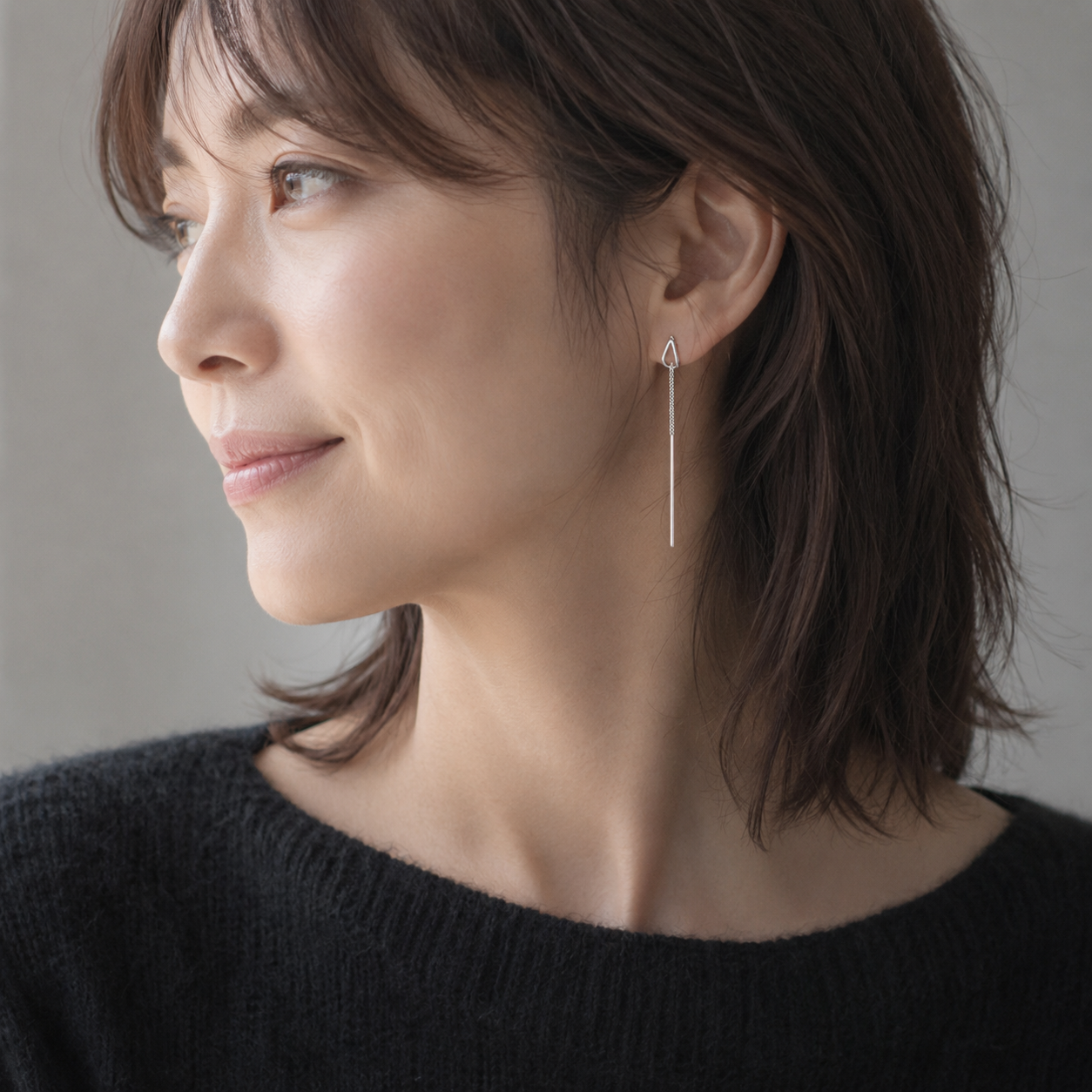 Long line earrings, silver [Fast delivery]