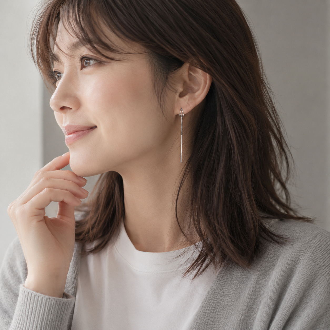 Long line earrings, silver [Fast delivery]