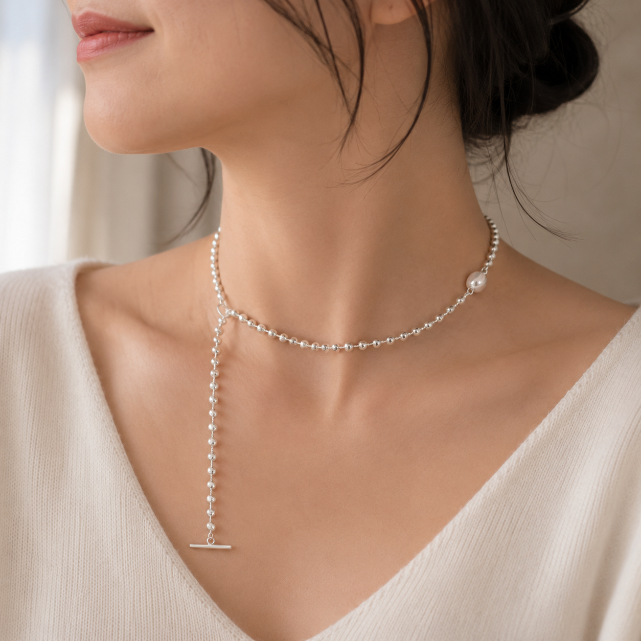 Cubic Chain Lariat Necklace [Fast Shipping]