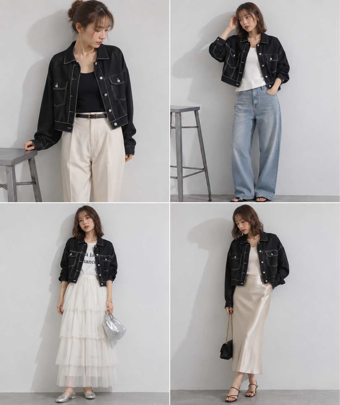 シアーステッチショートジャケット