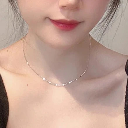 Silver Line Minimal Necklace Silver [Fast Shipping]