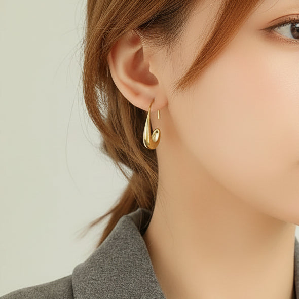 C Drop Earrings Gold/Silver [Fast Shipping]