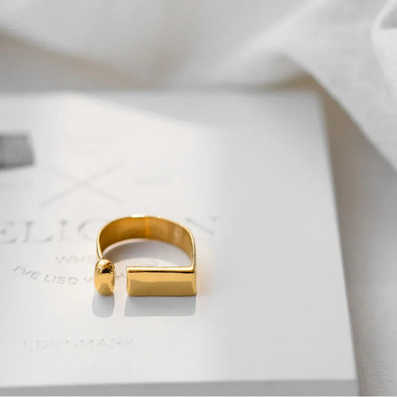i Shape Ring Gold/Silver [Fast Shipping]