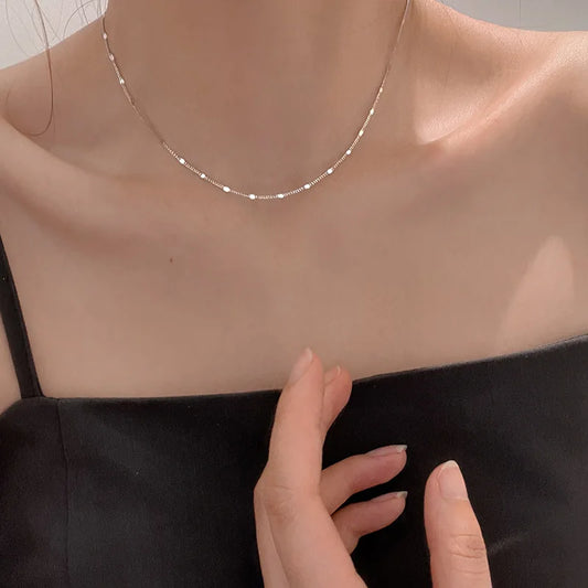 Silver Line Minimal Necklace Silver [Fast Shipping]