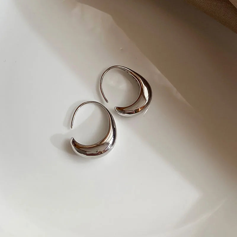 C Drop Earrings Gold/Silver [Fast Shipping]