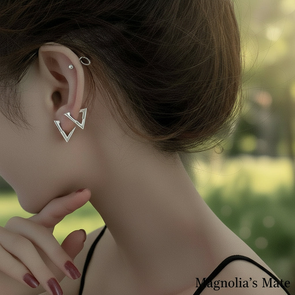 Triangle Hoop Earrings Gold/Silver [Fast Shipping]