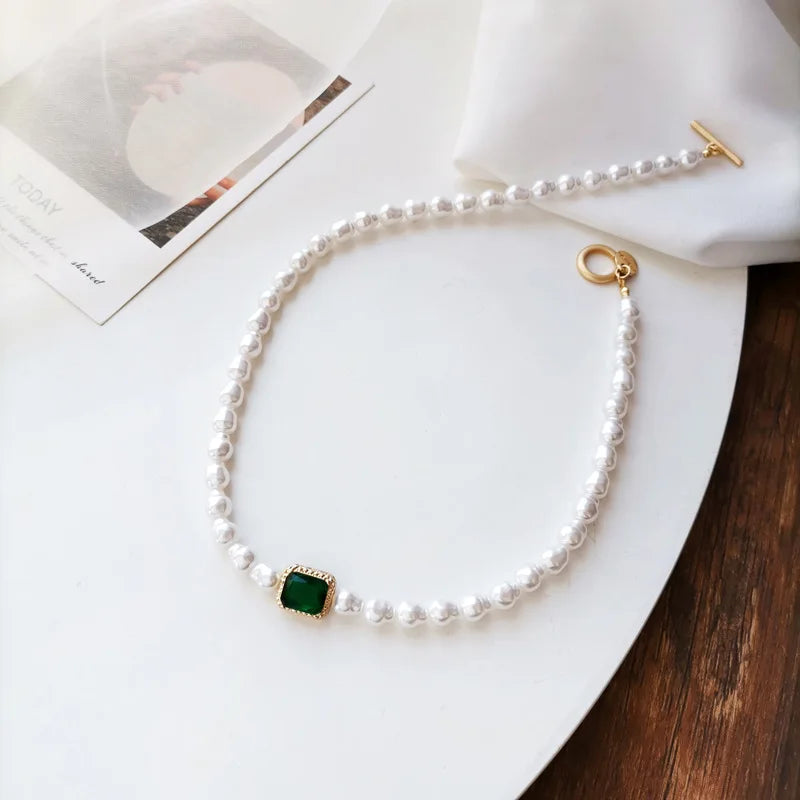 エメラルドクラシックパール　ネックレス　【予約商品】