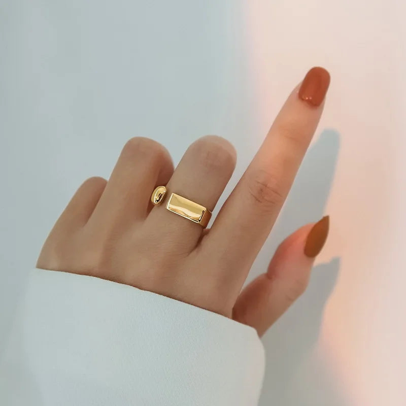 i Shape Ring Gold/Silver [Fast Shipping]