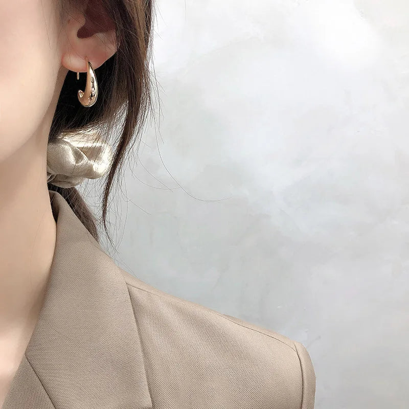 C Drop Earrings Gold/Silver [Fast Shipping]