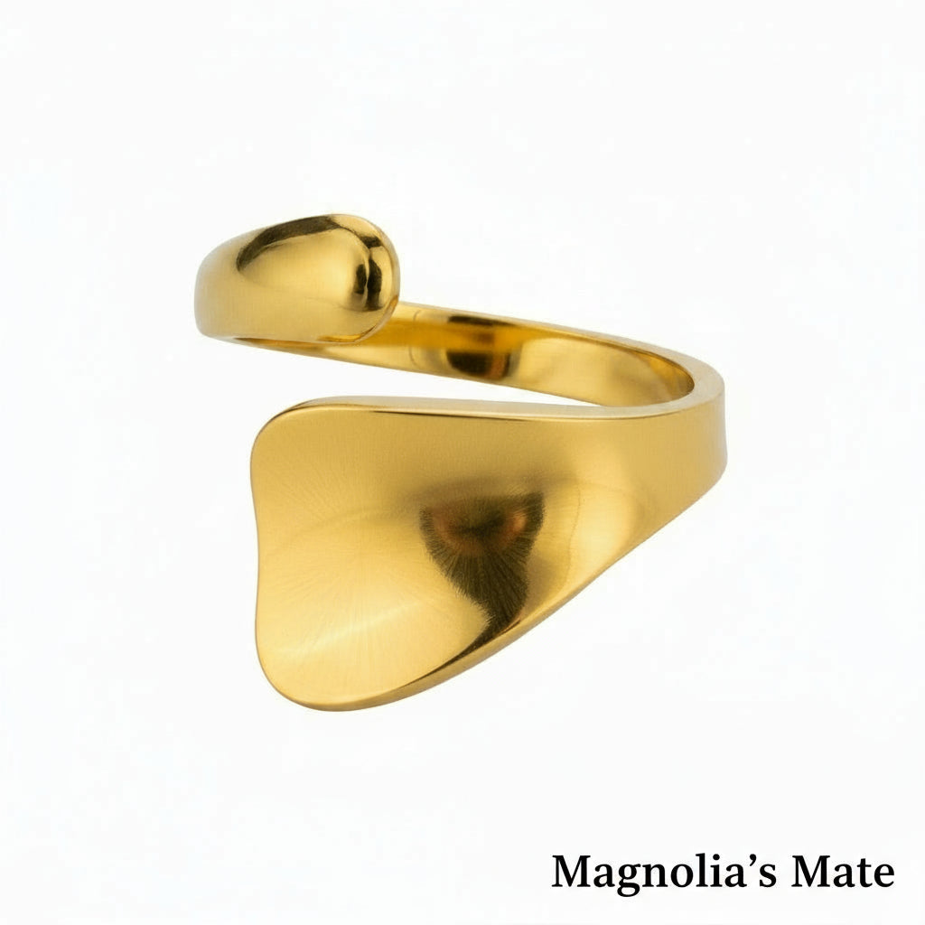 モダンウェーブリング シルバー/ゴールド【スピード配送