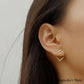 Square earrings silver gold [Fast delivery]
