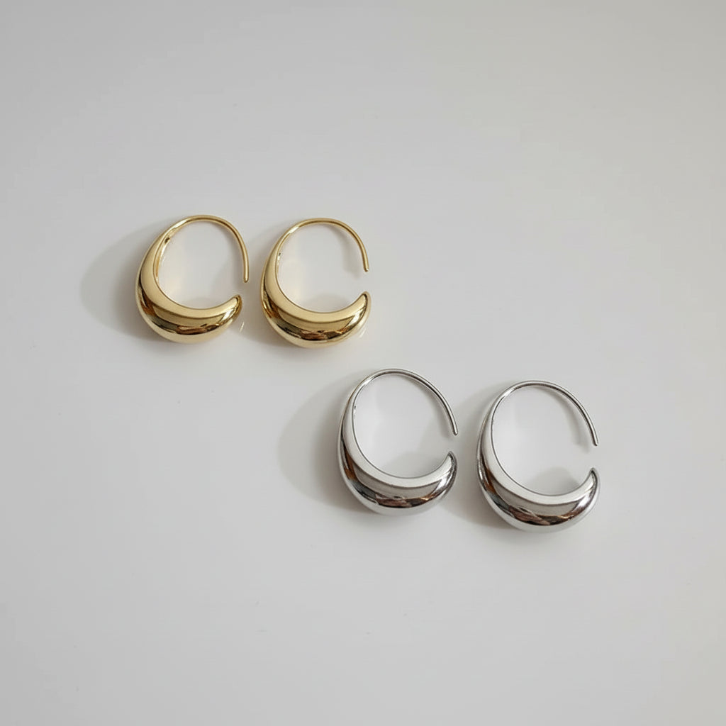 C Drop Earrings Gold/Silver [Fast Shipping]
