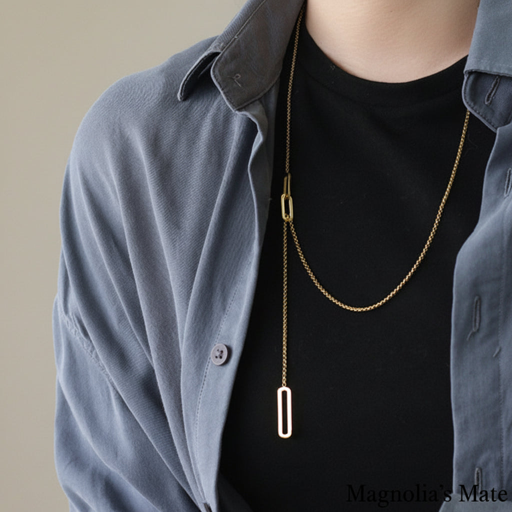 Minimal Mode Long Necklace Gold/Silver [Fast Shipping]