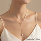 Asymmetrical freshwater pearl necklace gold [Fast delivery]