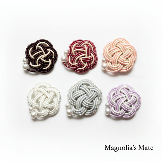 花結びコットンパール イヤリング／ピアス【予約商品】