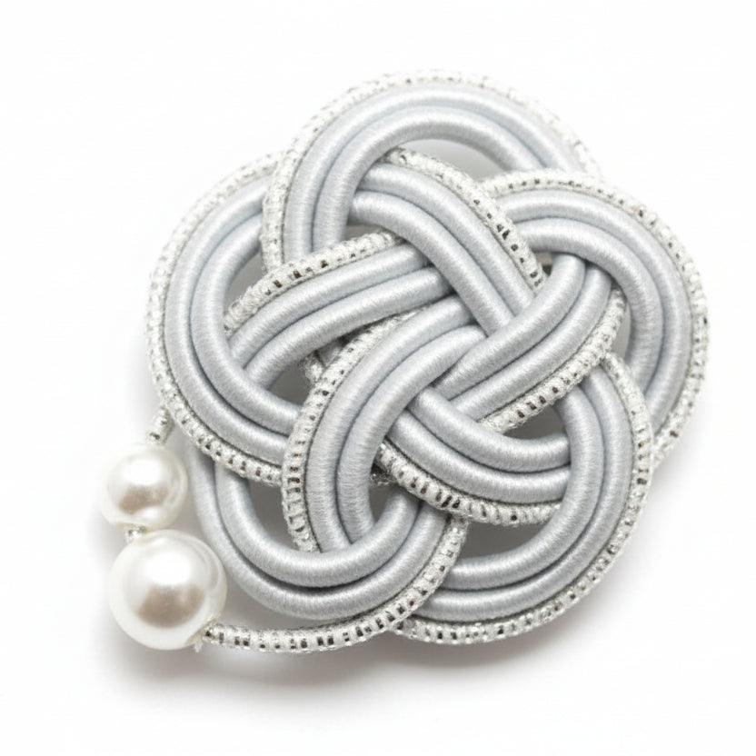 花結びコットンパール イヤリング／ピアス【予約商品】