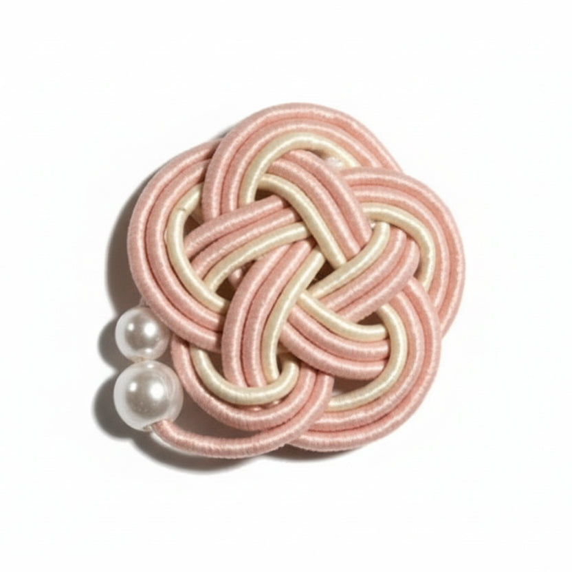 花結びコットンパール イヤリング／ピアス【予約商品】