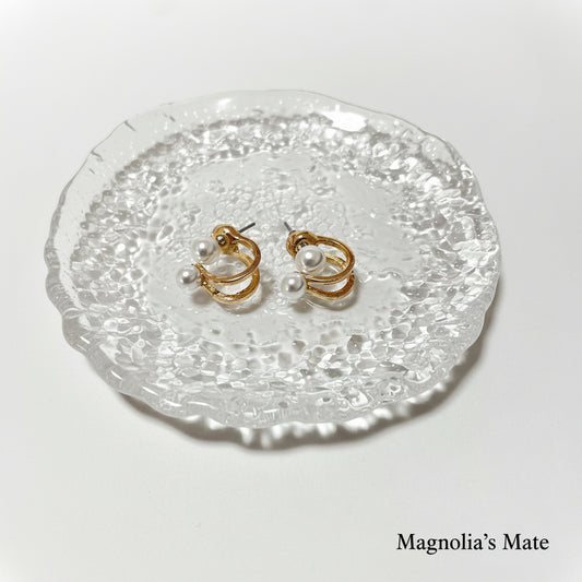 ミニパールラインピアス