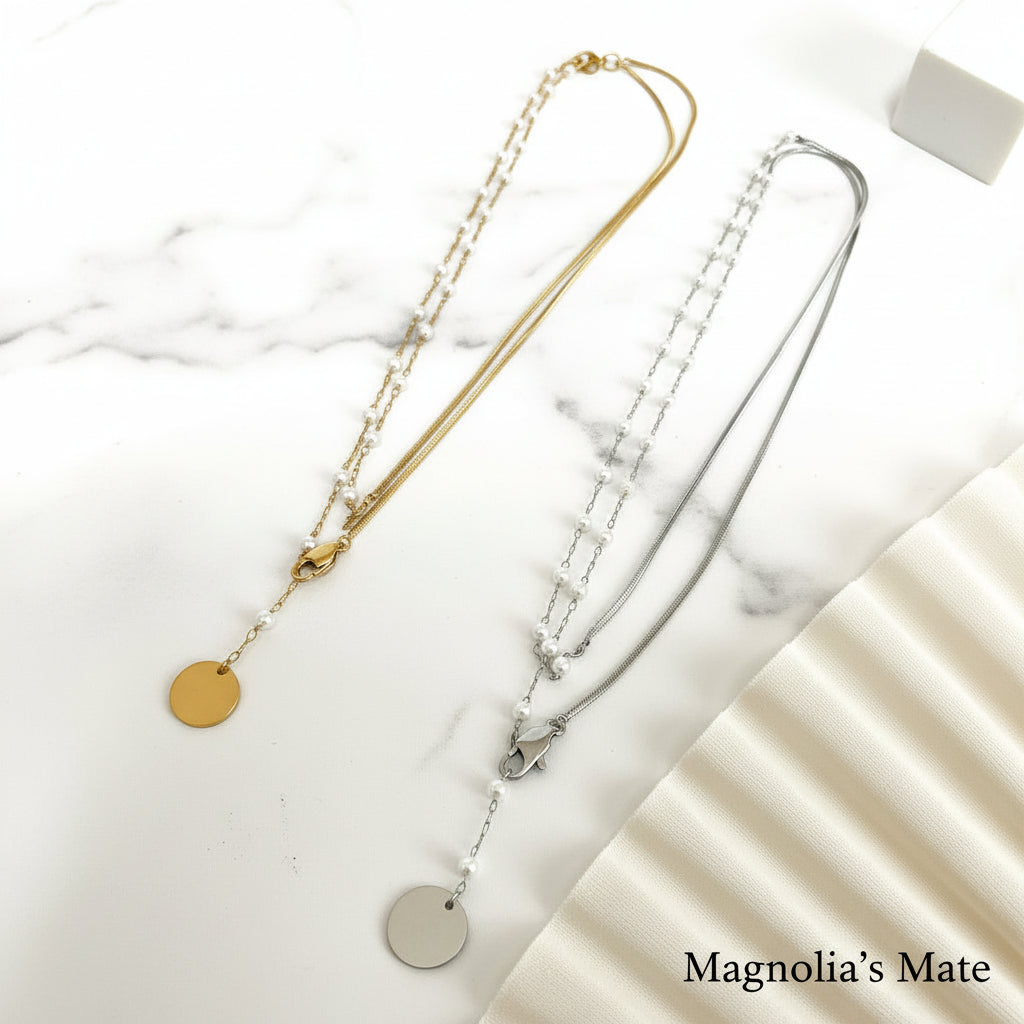 Asymmetrical 3-way necklace, gold [Fast delivery]