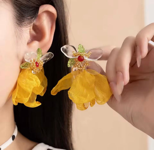 イエローフラワー　ピアス/イヤリング【アウトレット品】