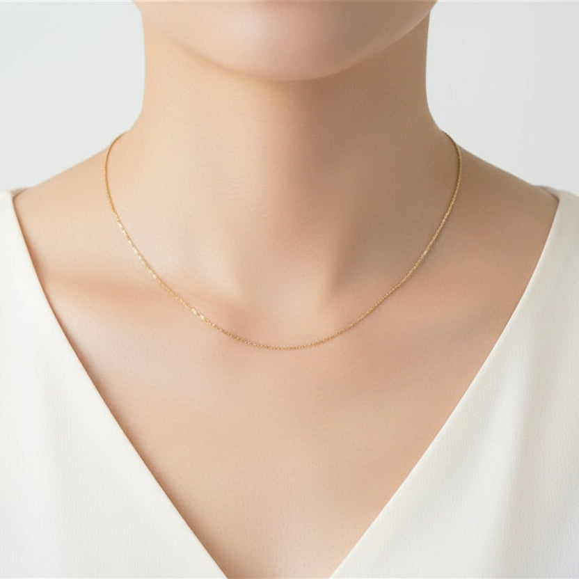 ゴールドブリックチェーンネックレス【予約商品】