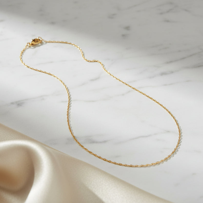 ゴールドブリックチェーンネックレス【予約商品】