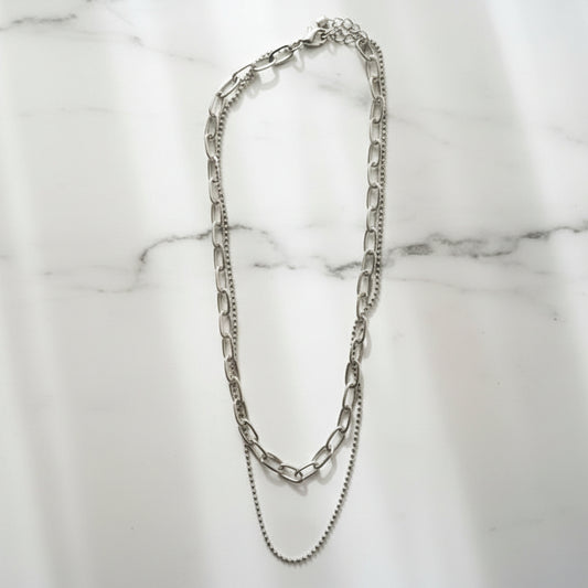 ミックスレイヤーチェーンネックレス【スピード配送】