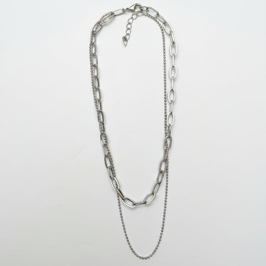 ミックスレイヤーチェーンネックレス【スピード配送】