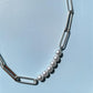 Pearl chain necklace silver [Fast delivery]