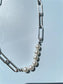 Pearl chain necklace silver [Fast delivery]