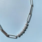 Pearl chain necklace silver [Fast delivery]