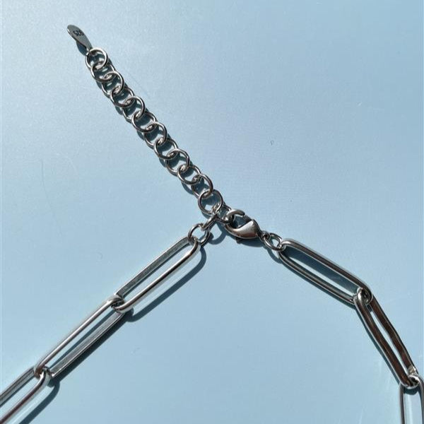 Pearl chain necklace silver [Fast delivery]