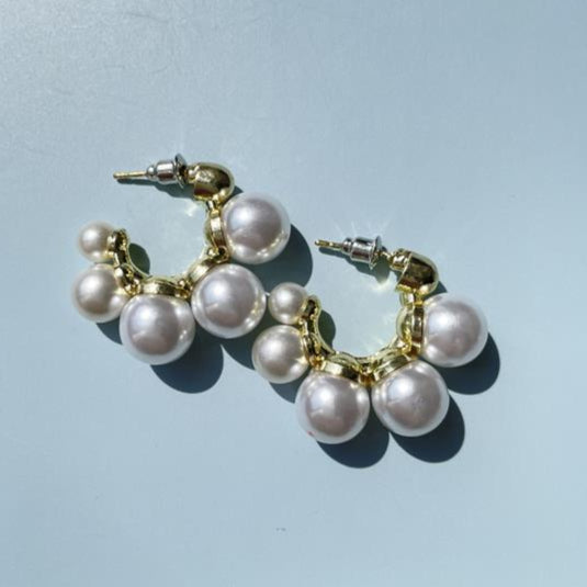 Elegant Bubble Earrings Clear/Pearl [Fast Shipping]