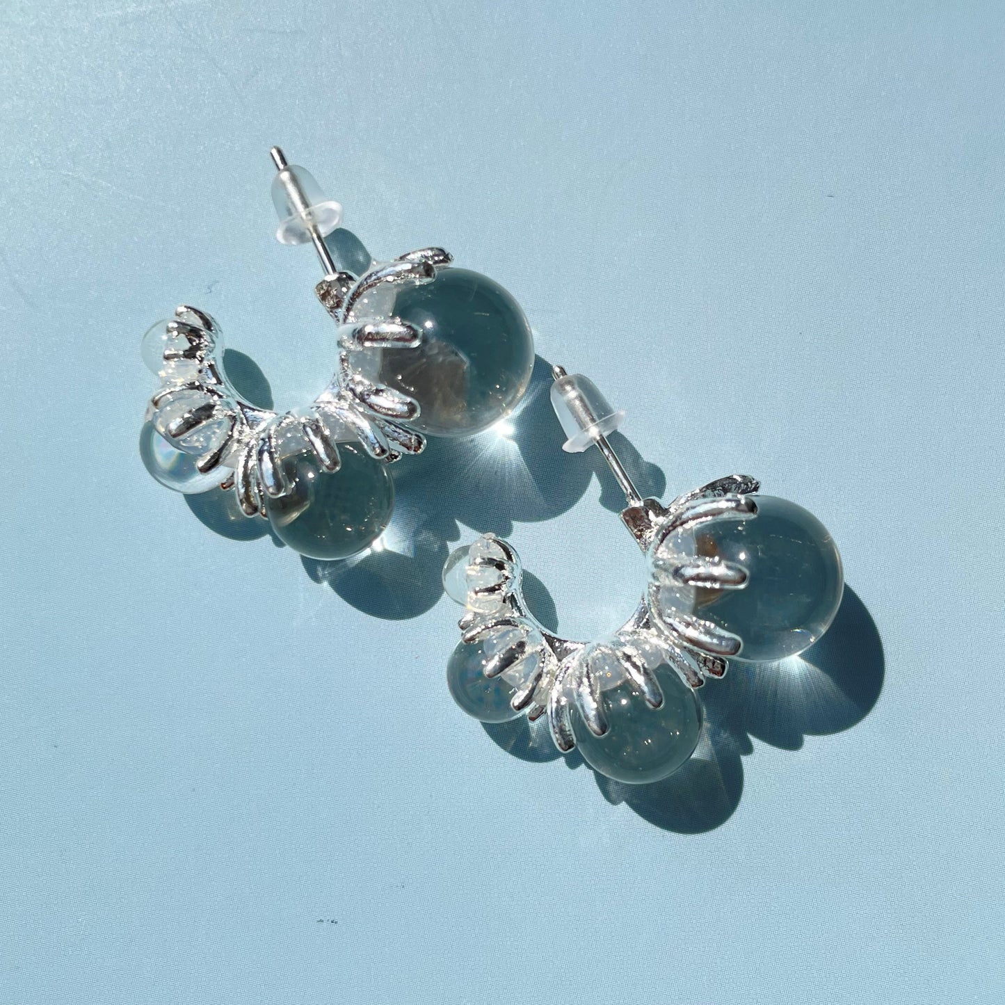 Elegant Bubble Earrings Clear/Pearl [Fast Shipping]