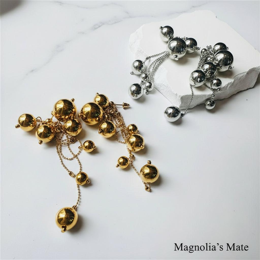 シャンパンバブルピアス　ゴールド/シルバー　【予約商品】