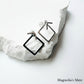 Square earrings silver gold [Fast delivery]