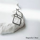 Square earrings silver gold [Fast delivery]