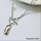 Rough Pearl Chain Necklace Silver [Fast Shipping]
