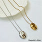 Oval one-point necklace gold/silver [Fast delivery]