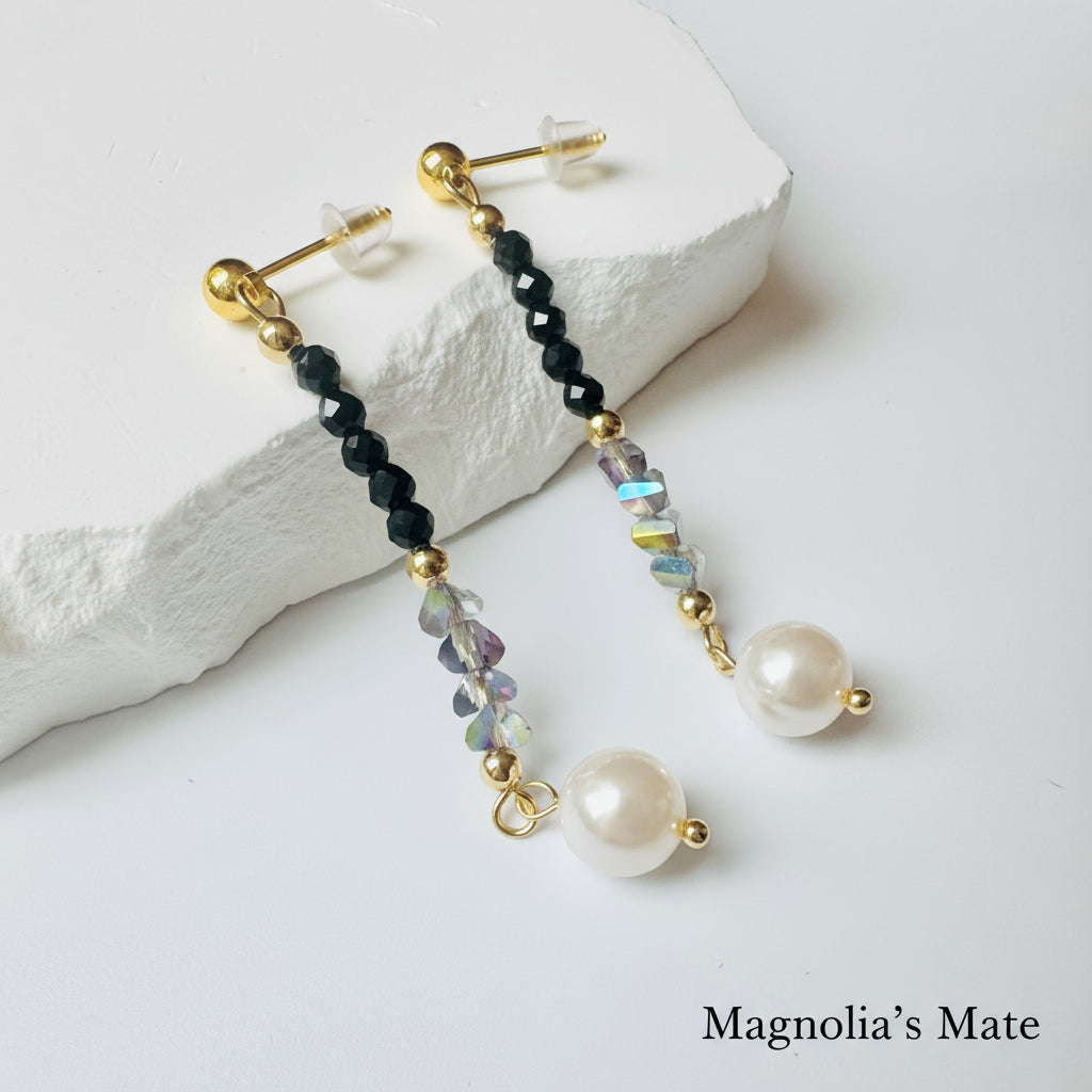 ブラックシャイン　ピアス・ネックレス・ブレスレット【スピード配送】　