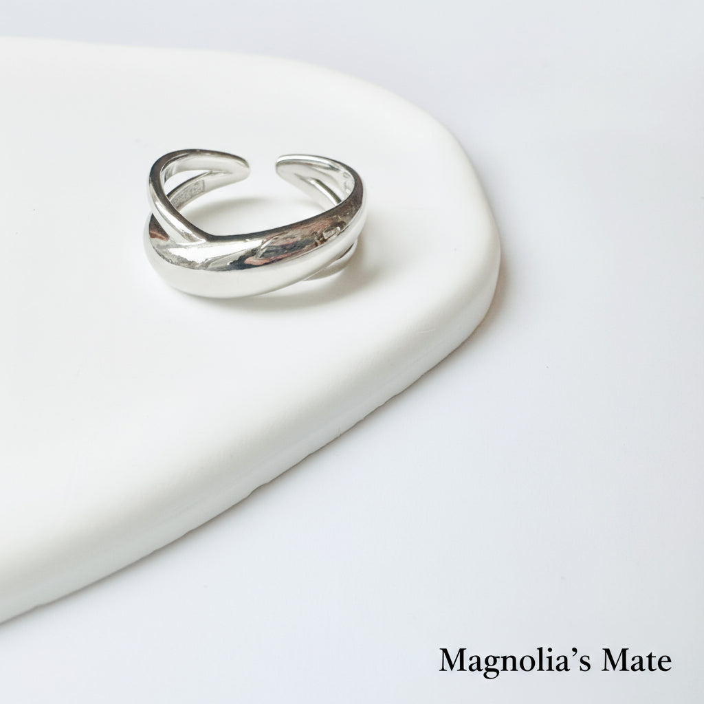 Cross Drop Form Ring Gold/Silver [Fast Shipping]