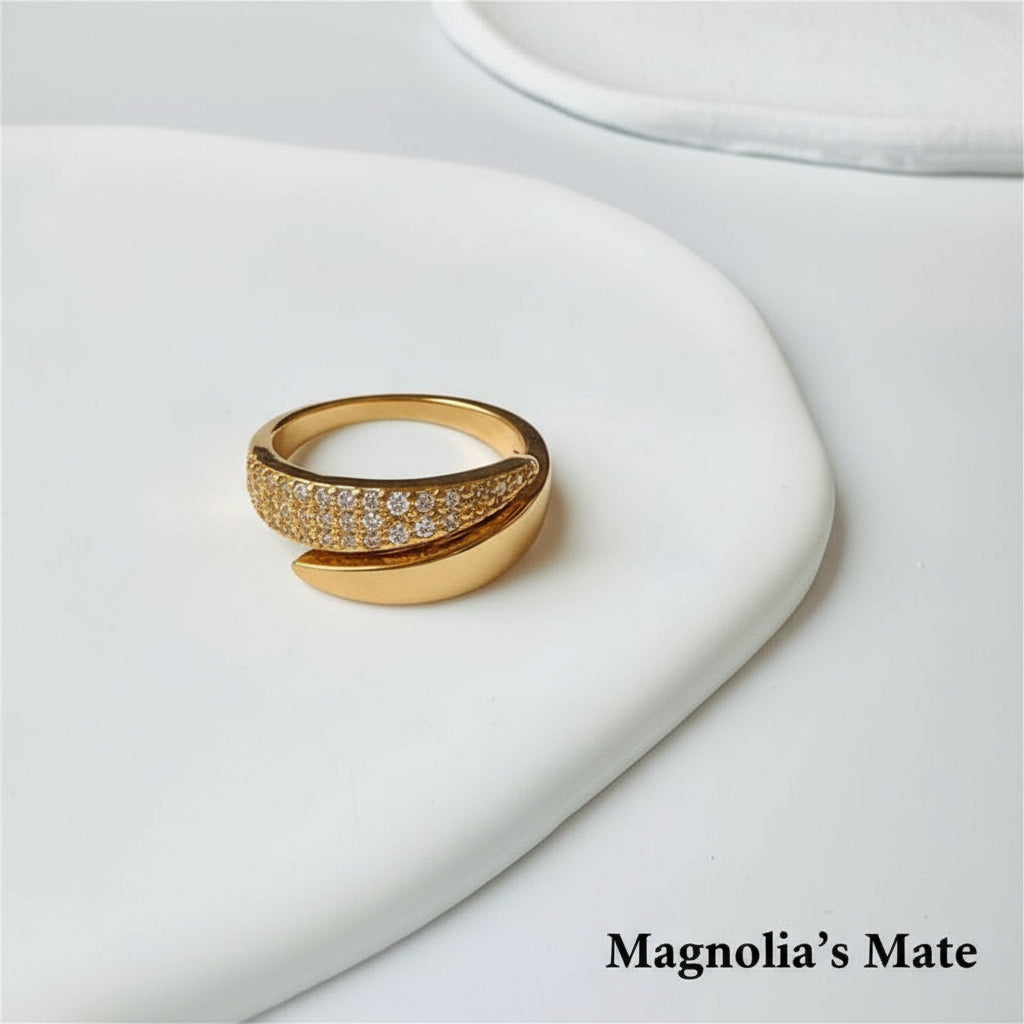 Crystal Arch Ring Gold [Fast Shipping]