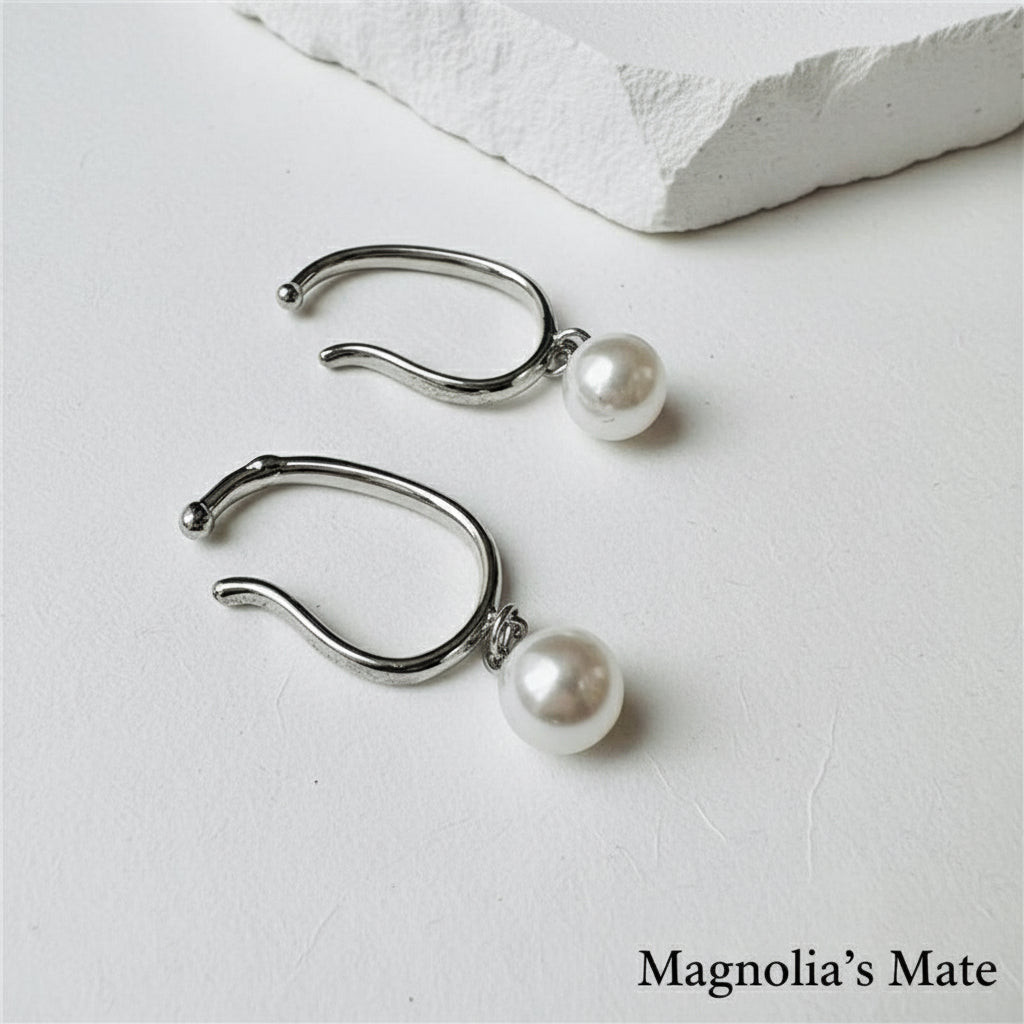 Swing Pearl Ear Cuff 2style Gold [Fast Shipping]