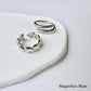 Connect Heart Ring &amp; Double Line Ring Silver [Fast Shipping]
