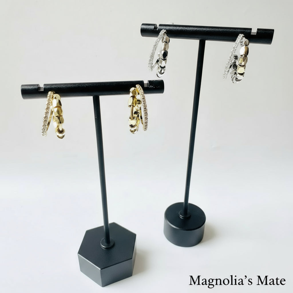 ラグジュアリーミラーフープピアス　ゴールド【スピード配送】