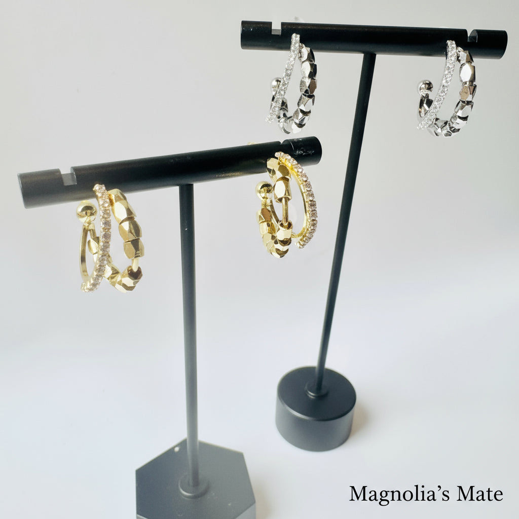 ラグジュアリーミラーフープピアス　ゴールド【スピード配送】