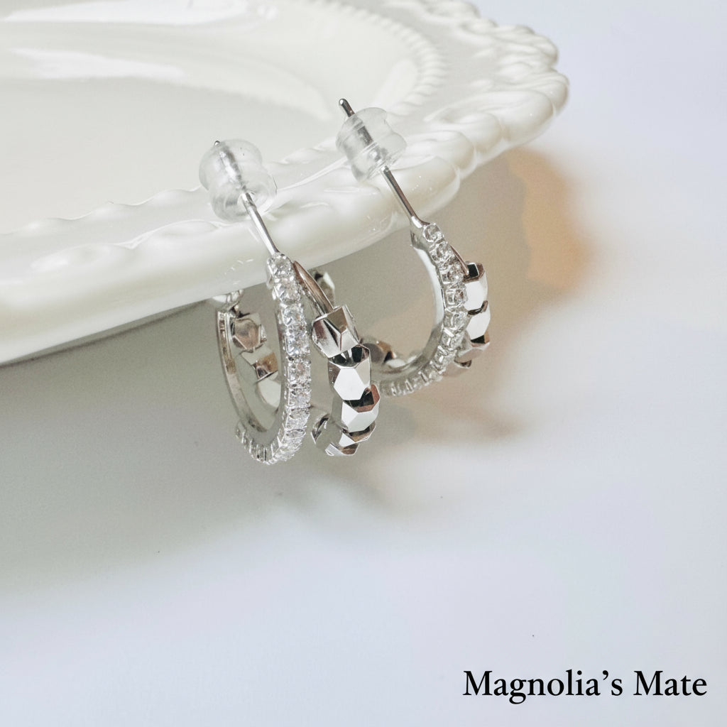 ラグジュアリーミラーフープピアス　ゴールド【スピード配送】