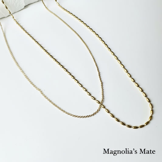 Layered delicate chain necklace gold [Fast delivery]